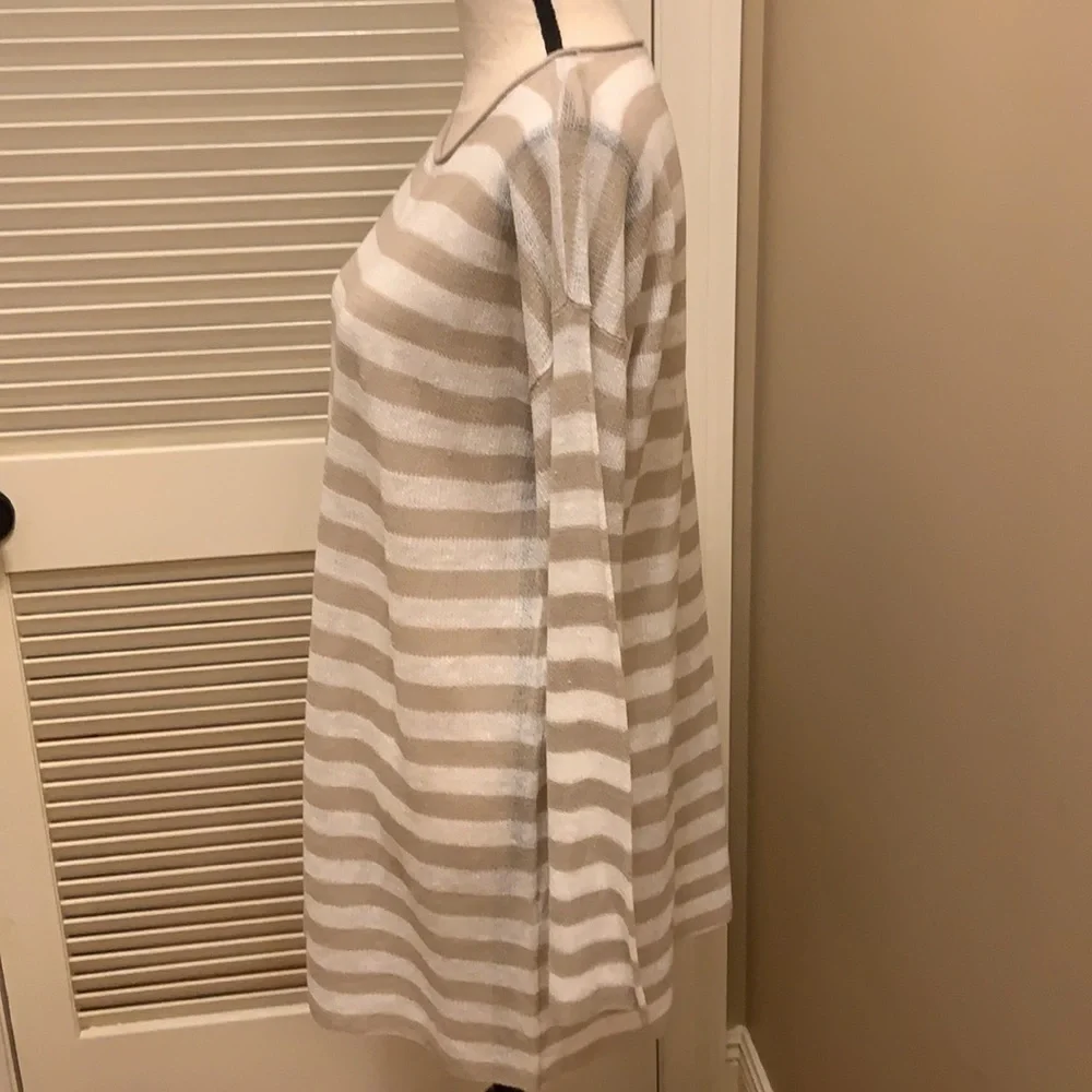 Eileen Fisher Crewneck Tunic in Natural & White